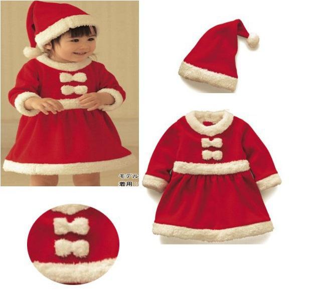 Christmas Santa Claus Costume for Boy&Girl-Costumes & Accessories-Girl-3pcs/Set-70cm-Free Shipping at meselling99