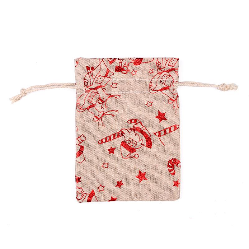 Christmas Linen String Closure Storage Bags 50pcs/Set-Gift Bags-F-13*18cm-Free Shipping at meselling99