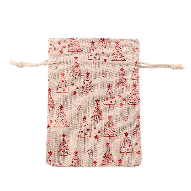 Christmas Linen String Closure Storage Bags 50pcs/Set-Gift Bags-L-13*18cm-Free Shipping at meselling99