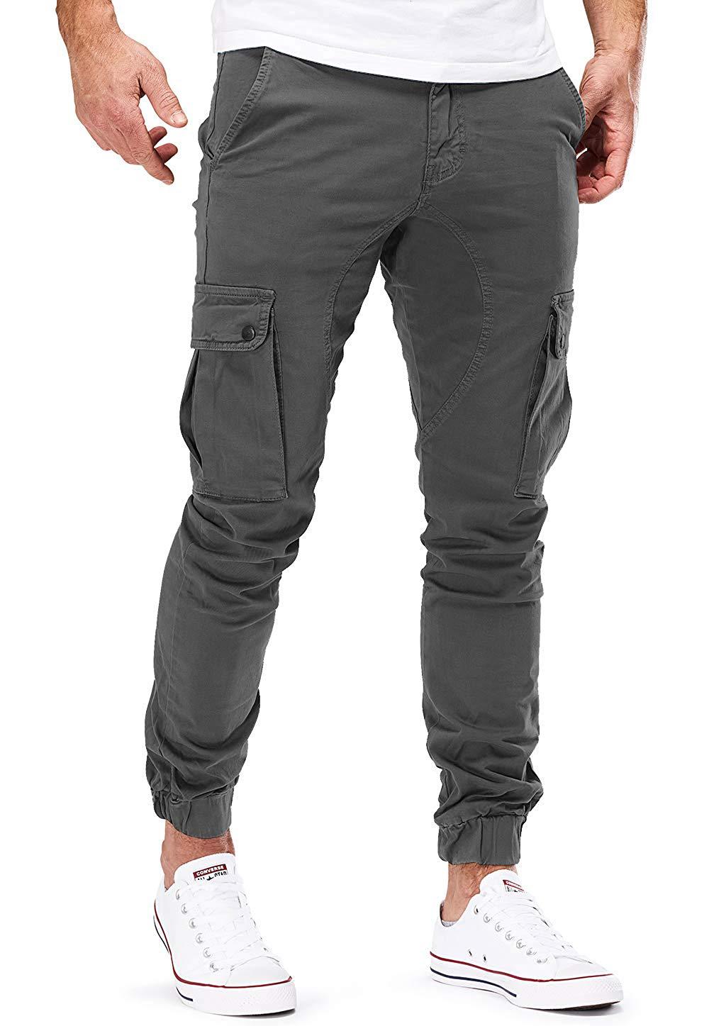 Casual Men Pocket Long Pants-Men Pants-Dark Gray-M-Free Shipping at meselling99