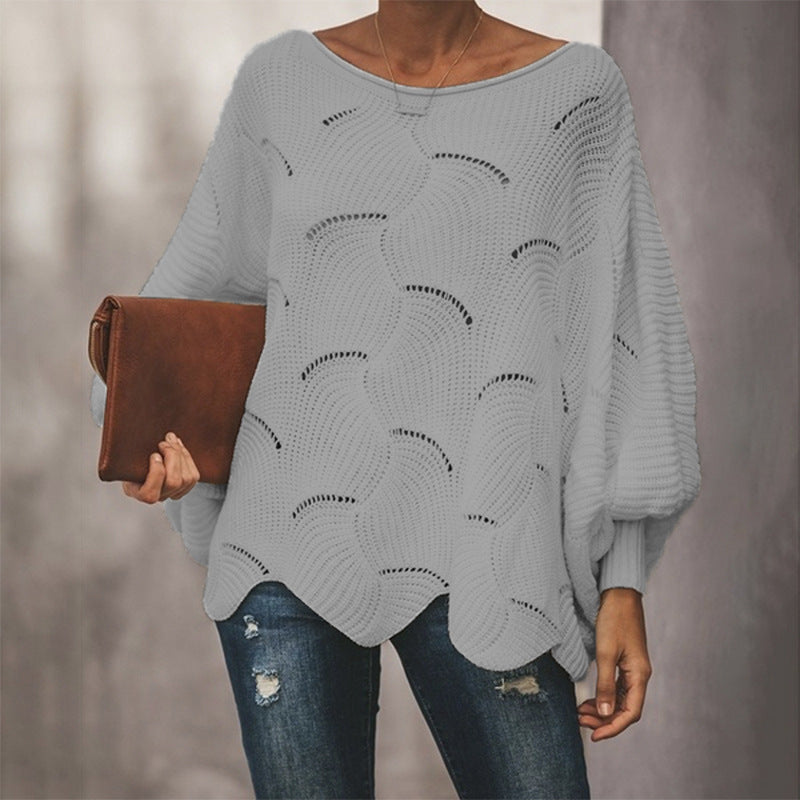 Leisure One Shoulder Plus Sizes Women Knitted Sweaters-Shirts & Tops-Gray-S-Free Shipping at meselling99