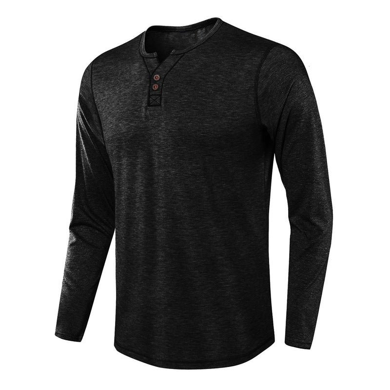 Spring Long Sleeves T Shirts for Men-Shirts & Tops-Black-S-Free Shipping at meselling99