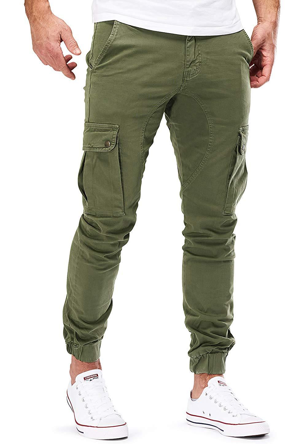 Casual Men Pocket Long Pants-Men Pants-Army Green-M-Free Shipping at meselling99