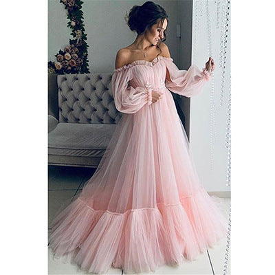 Fairy Off the Shouder Gauze Long Dresses-Maxi Dresses-Free Shipping at meselling99