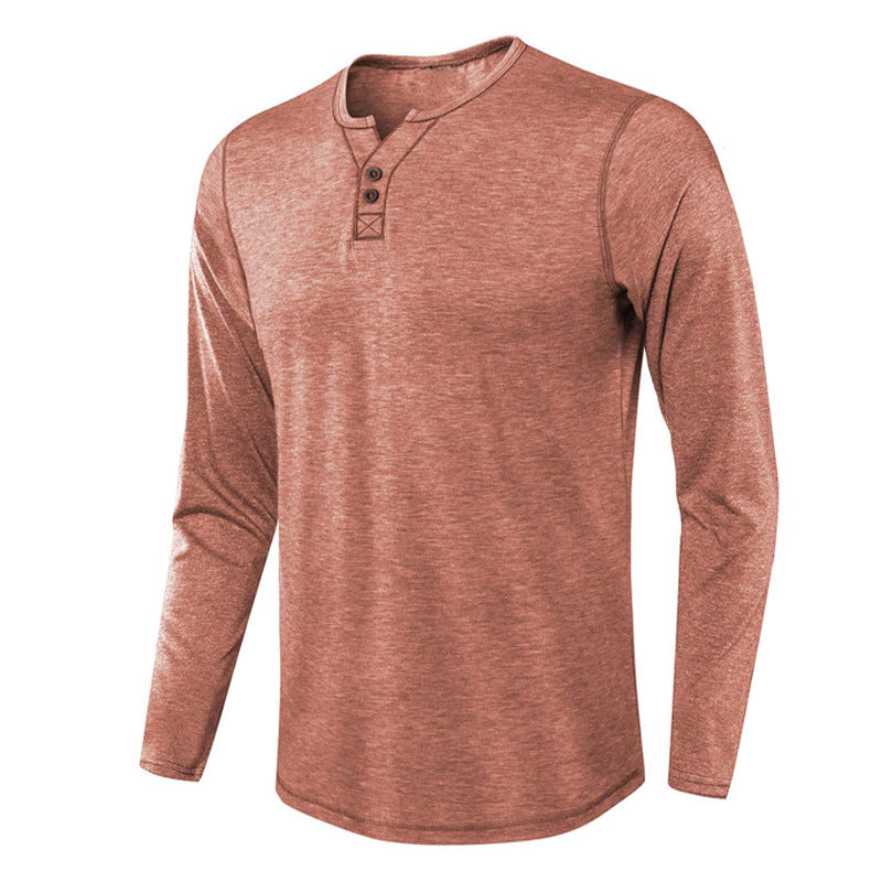 Spring Long Sleeves T Shirts for Men-Shirts & Tops-Brick Red-S-Free Shipping at meselling99