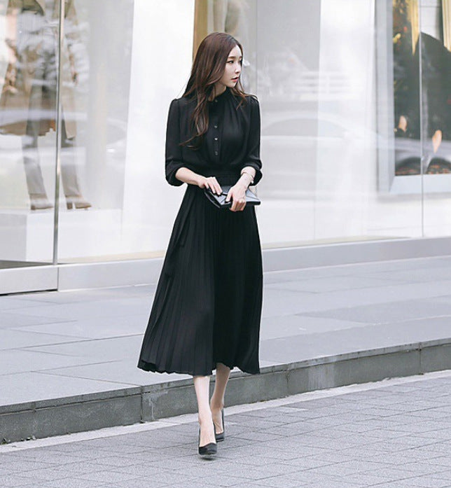 Elegant Chiffon Long Sleeves Holiday Dresses-Dresses-Black-S-Free Shipping at meselling99