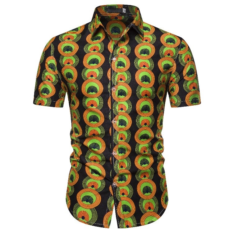 Ethnic Style Men‘s Short Sleeves Shirts-Shirts & Tops-CS209-S-Free Shipping at meselling99