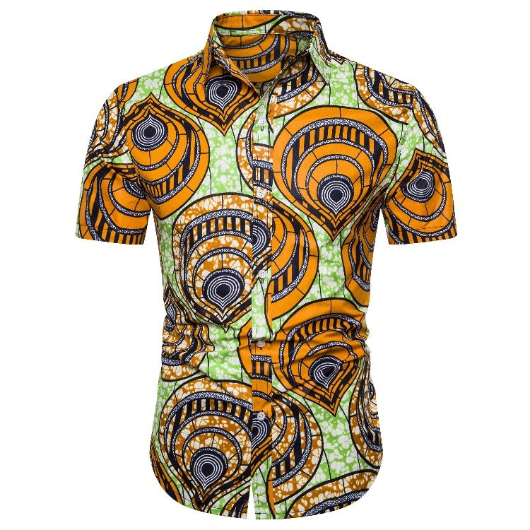 Ethnic Style Men‘s Short Sleeves Shirts-Shirts & Tops-CS208-S-Free Shipping at meselling99