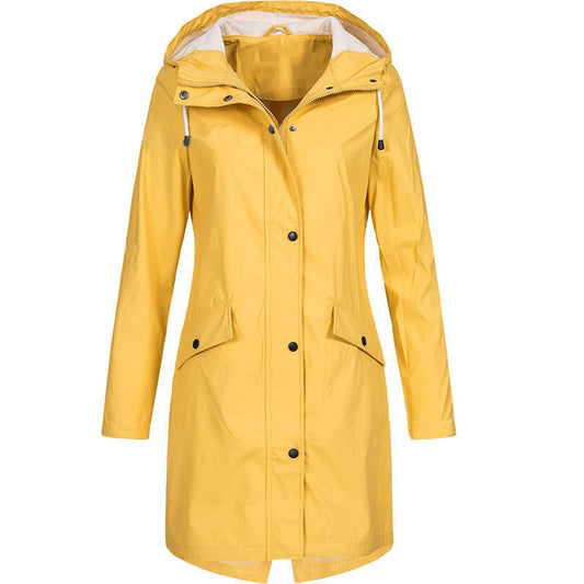 Women Outdoor Plus Size Fall Overcoats-Yellow-S-Free Shipping at meselling99