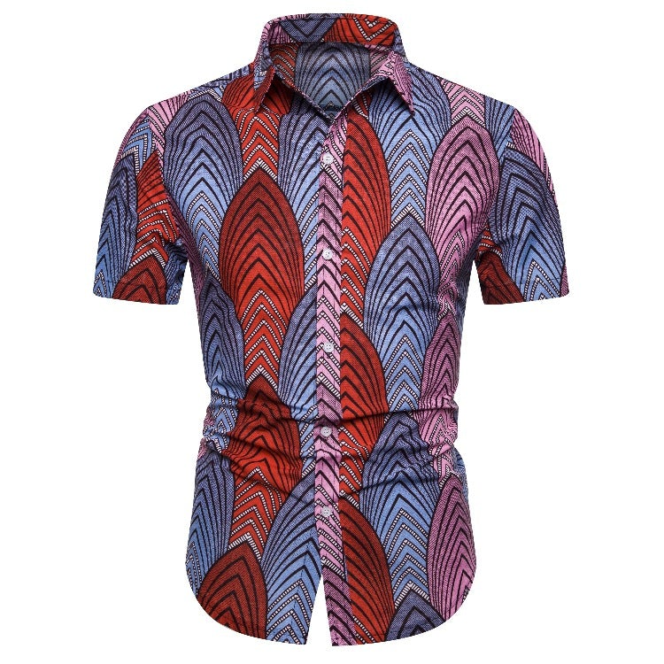 Ethnic Style Men‘s Short Sleeves Shirts-Shirts & Tops-CS205-S-Free Shipping at meselling99