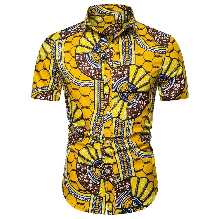 Ethnic Style Men‘s Short Sleeves Shirts-Shirts & Tops-CS206-S-Free Shipping at meselling99