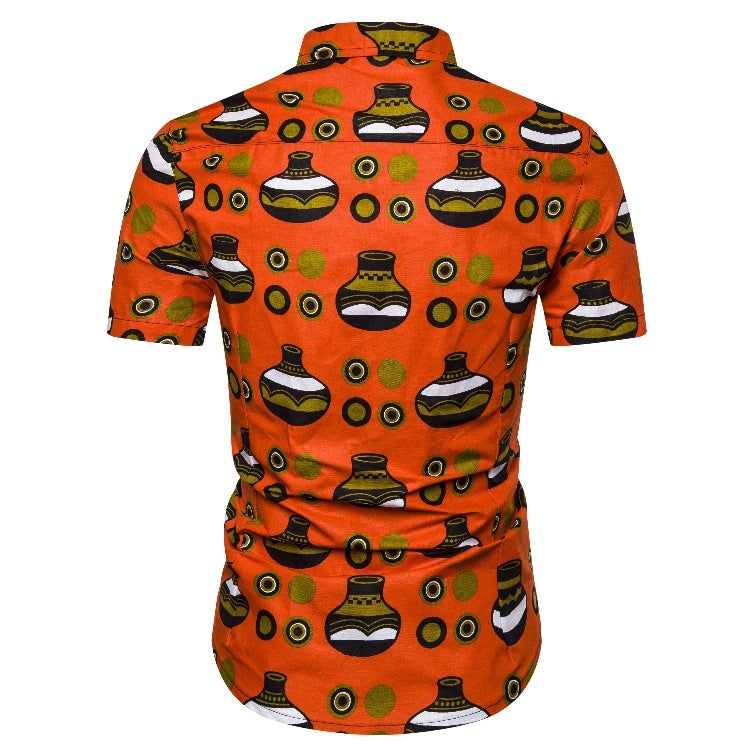 Ethnic Style Men‘s Short Sleeves Shirts-Shirts & Tops-Free Shipping at meselling99