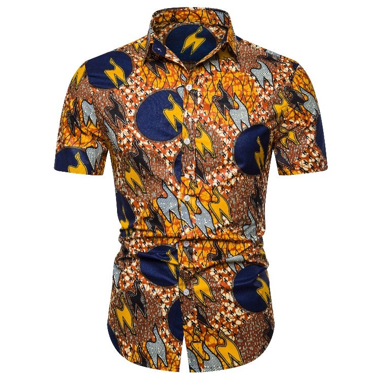 Ethnic Style Men‘s Short Sleeves Shirts-Shirts & Tops-CS212-S-Free Shipping at meselling99