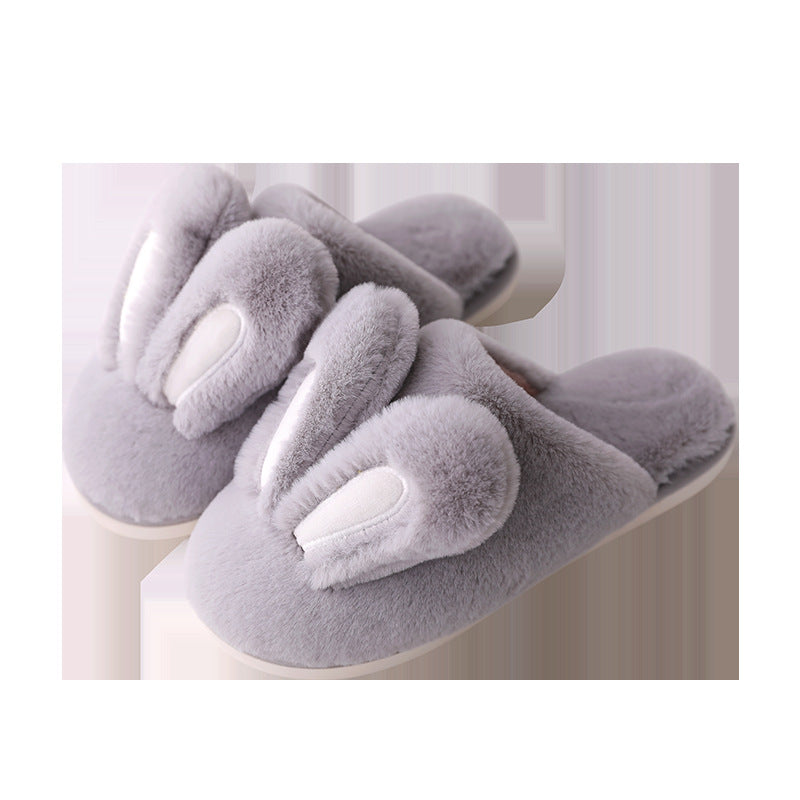 Lovely Rabbit Ear Winter Plush Slippers for Women-Shoes-Free Shipping at meselling99