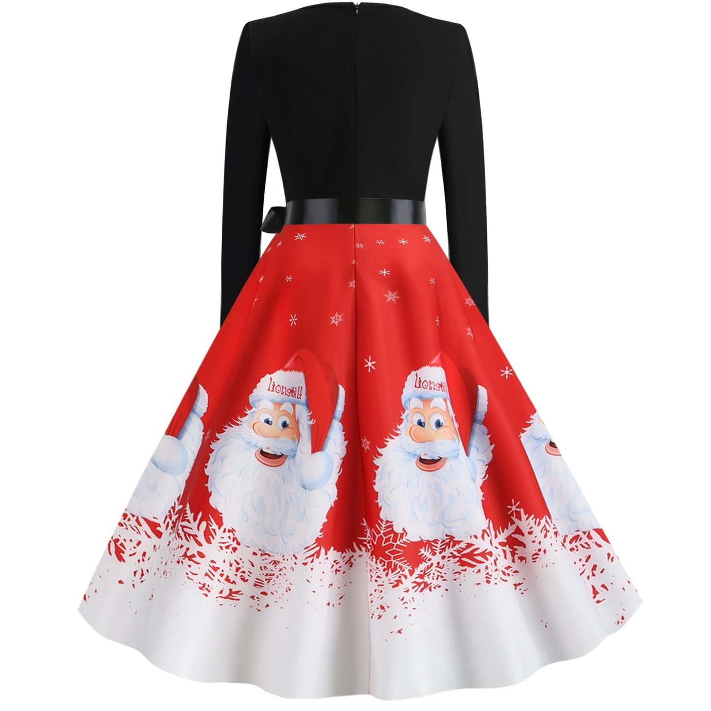 Vintage Merry Christmas Round Neck Long Sleeves Dresses--Free Shipping at meselling99