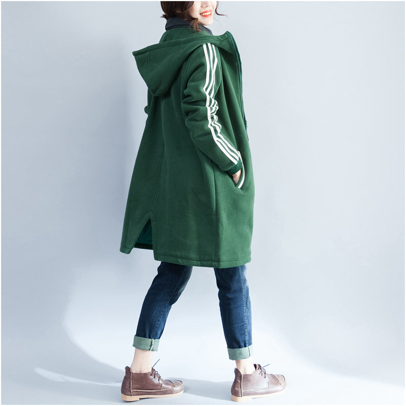 Plus Size Women Warm Cardigan Hoodies-Women Overcoat-Free Shipping at meselling99