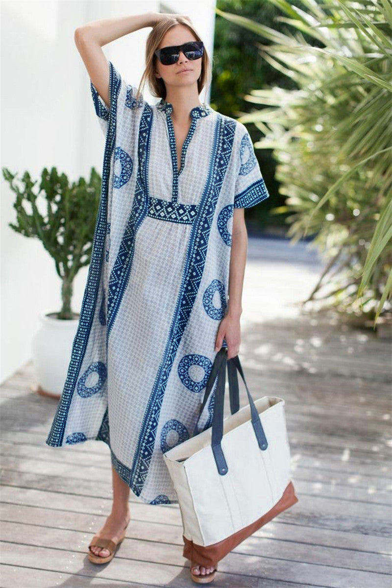 Casual Summer Beachwear Dresses for Women-Light Blue-One Size-Free Shipping at meselling99