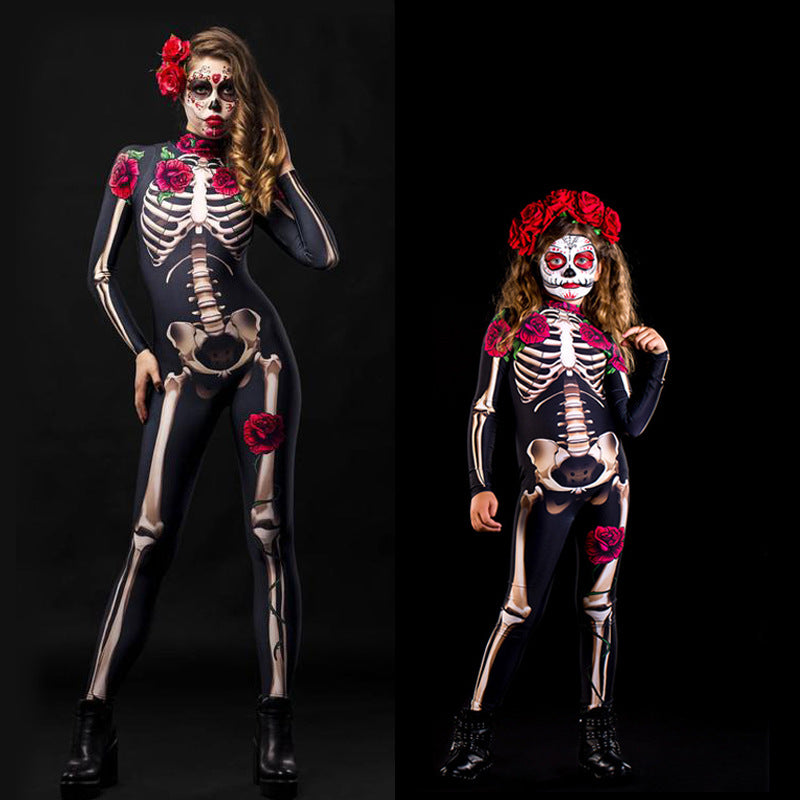 Horrible Holloween Skeleton Costume Jumpsuit for Adult&kids--Free Shipping at meselling99