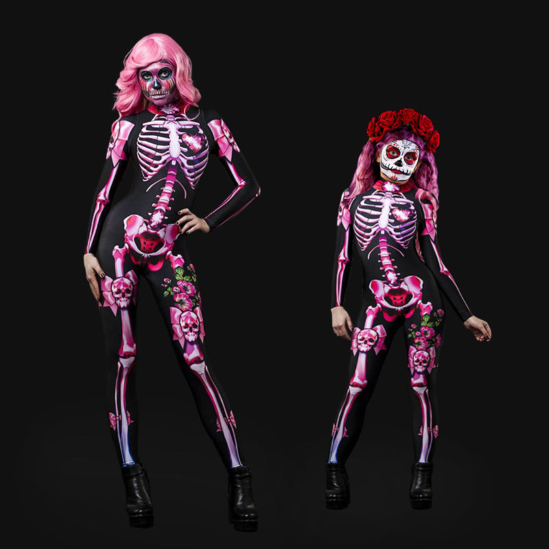 Holloween Horrible Skeleton Jumpsuit for Adult&kids-Costumes & Accessories-Pink-S-Free Shipping at meselling99