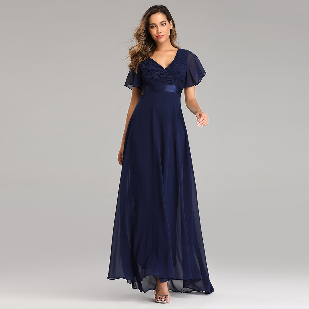 Elegant Chiffon Plus Sizes Bridesmaid Dresses-Dresses-Navy Blue-S-Free Shipping at meselling99