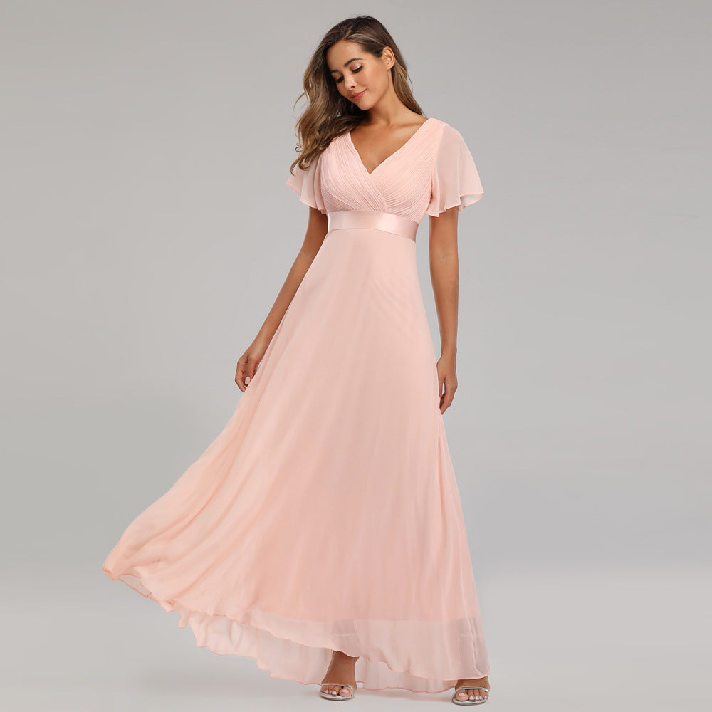 Elegant Chiffon Plus Sizes Bridesmaid Dresses-Dresses-Pink-S-Free Shipping at meselling99