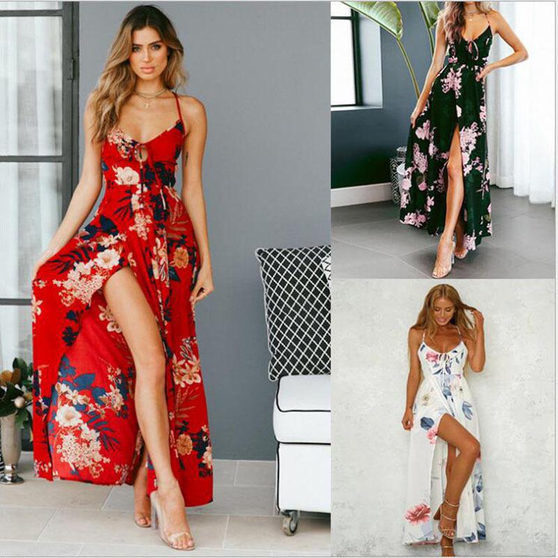 Meselling99 Women New Arrival Flower Pirnt Cross Back Long Maxi Dresses-Maxi Dreses-Free Shipping at meselling99