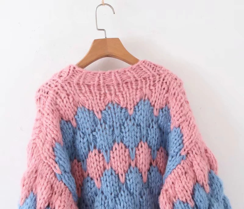 Designed Handmade Knitted Cardigan Sweaters-Coats & Jackets-Free Shipping at meselling99