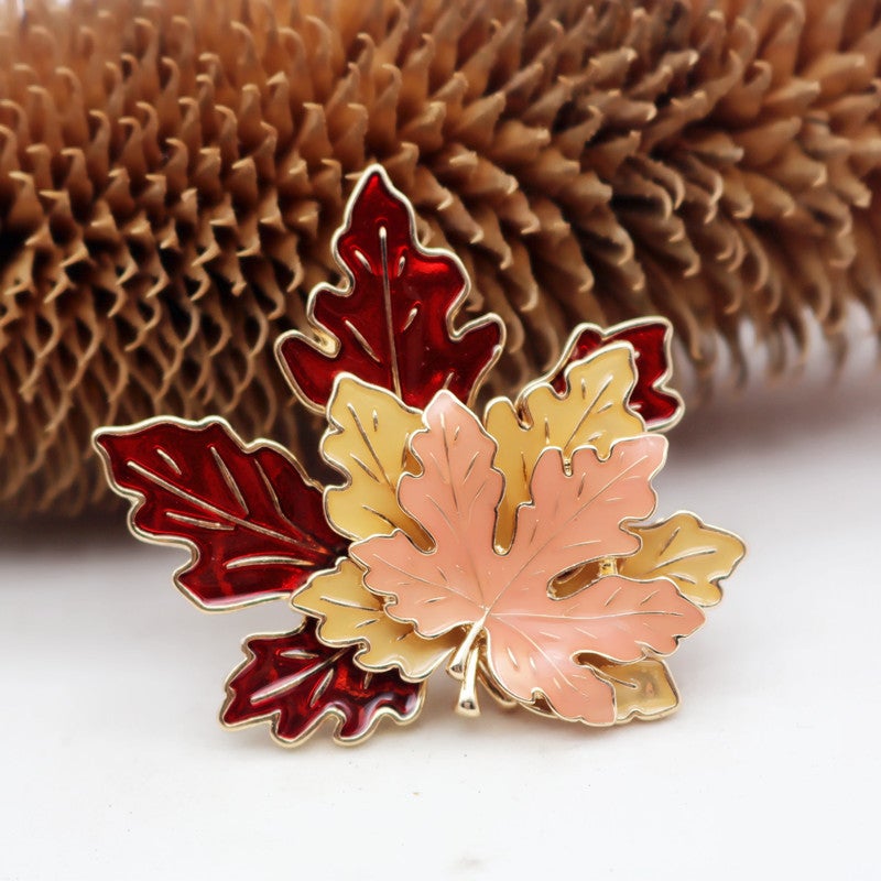 Vintage 3D Maple Leaves Necklaces and Brooch-Necklaces-Free Shipping at meselling99