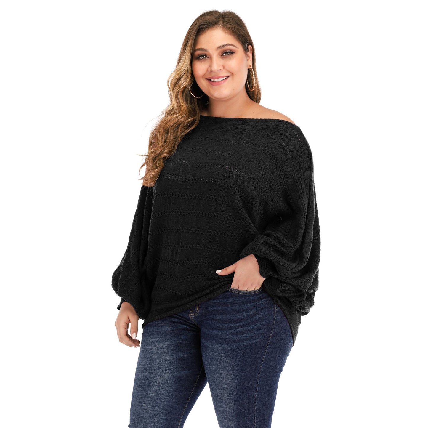 Women One Shoulder Plus Size Sweaters--Free Shipping at meselling99