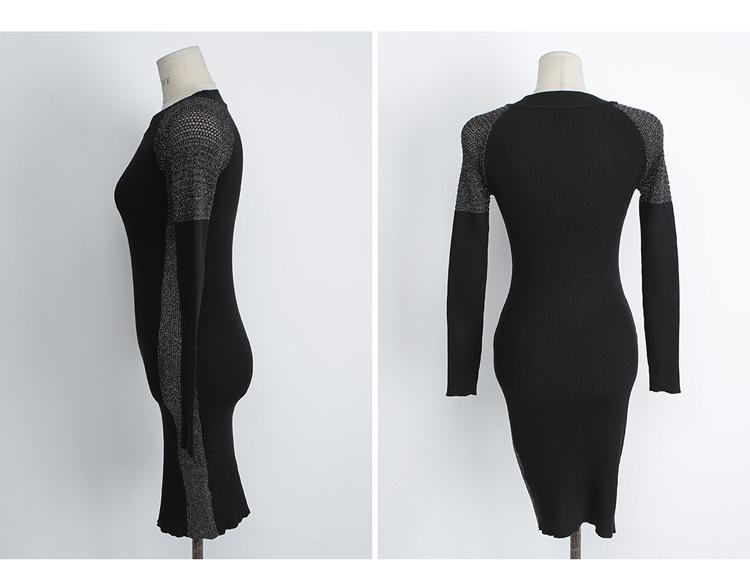 Black Sexy Knitted Sheath Mini Dresses-Dresses-Black-One Size-Free Shipping at meselling99
