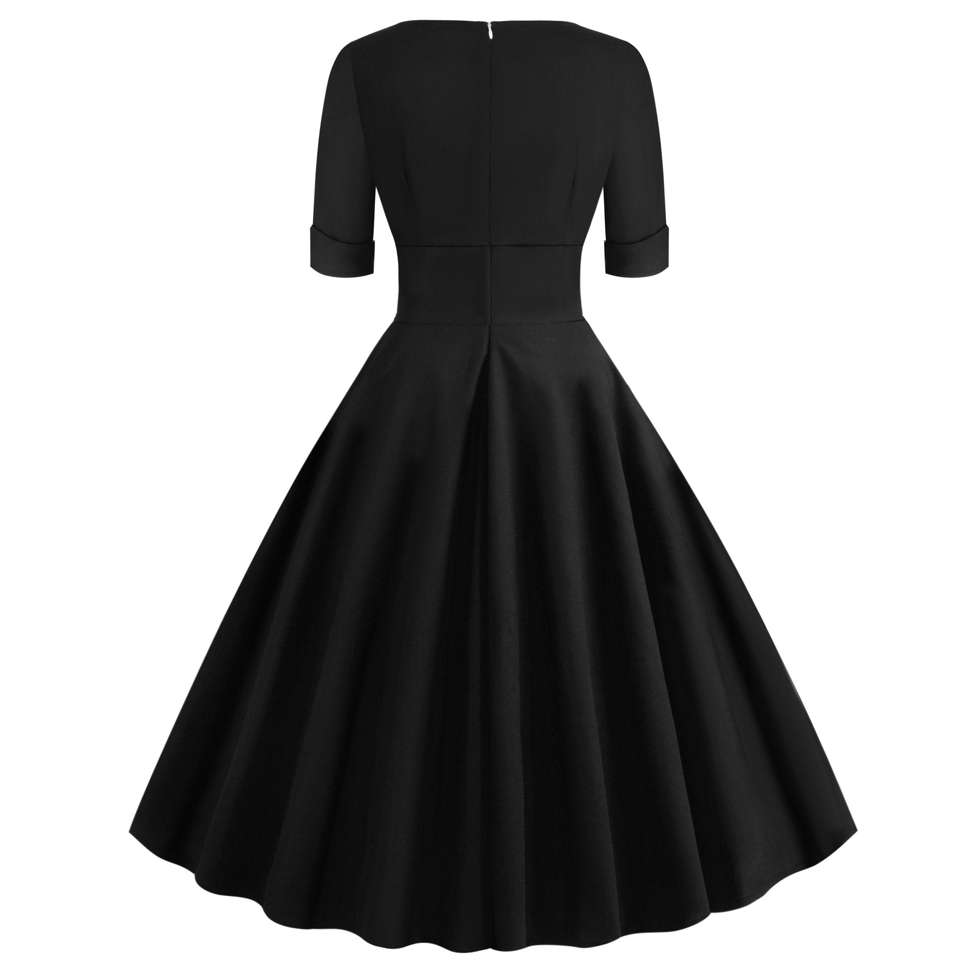 Vintage Short Sleeves V Neck Ball Dresses-Vintage Dresses-Free Shipping at meselling99
