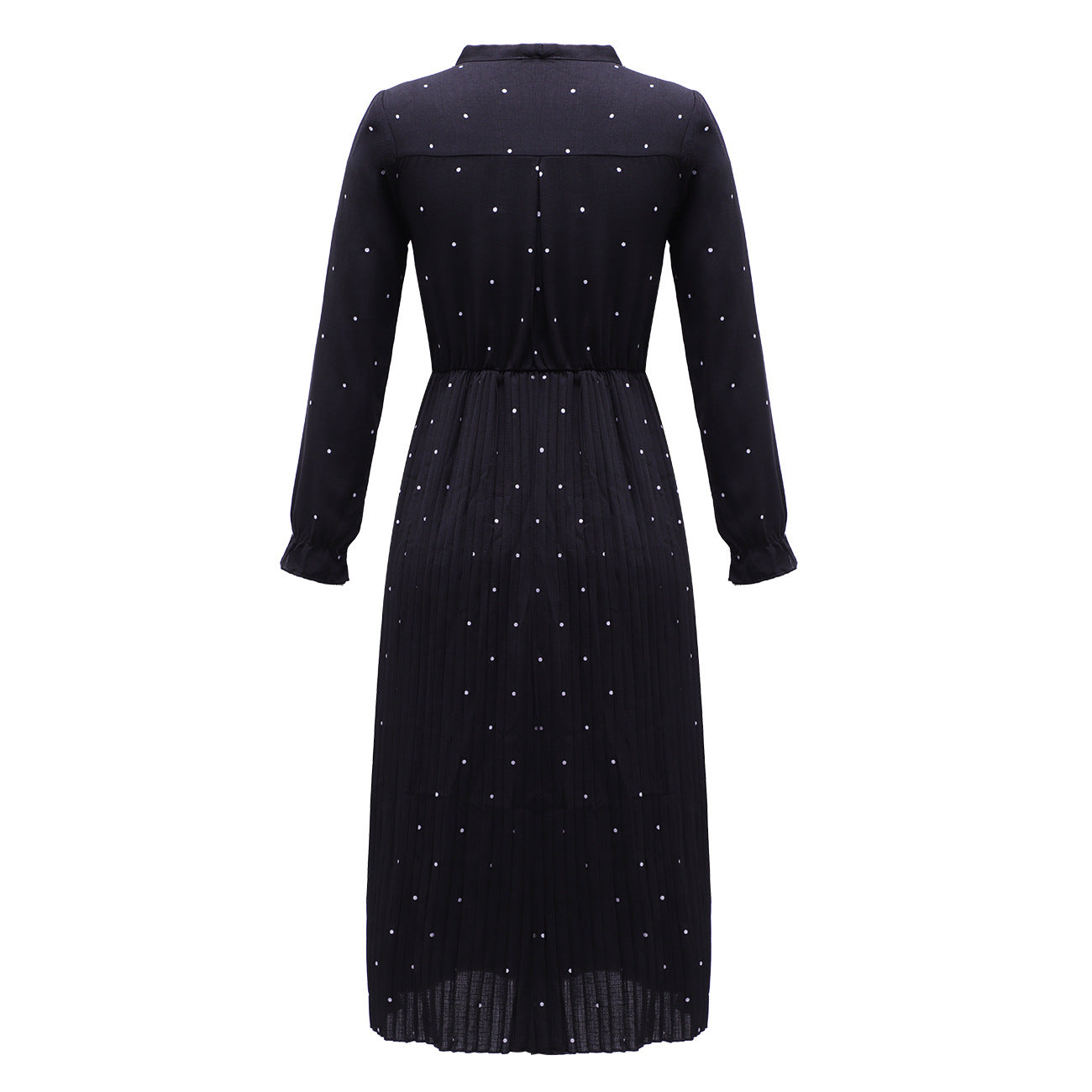 Black Dot Print Women Elegant Long Fall Dresses-Dresses-Free Shipping at meselling99