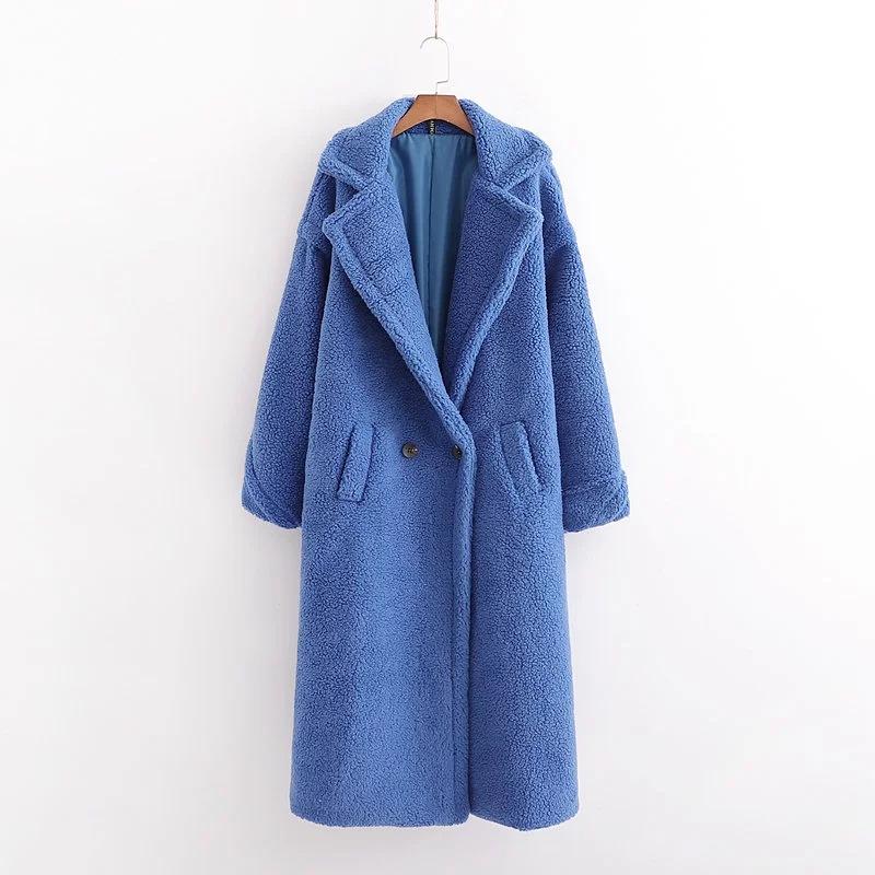 Winter Warm Fashion Long Overcoat for Women-Outerwear-Navy Blue-S-Free Shipping at meselling99