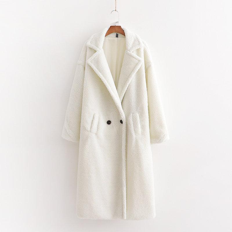 Winter Warm Fashion Long Overcoat for Women-Outerwear-Ivory-S-Free Shipping at meselling99