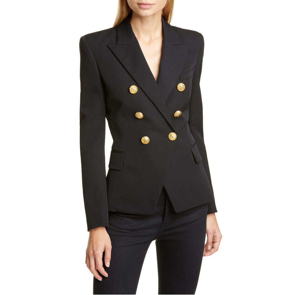Women Fashion Short Fall Double-breasted Suit-Women Blazers-Black-S-Free Shipping at meselling99