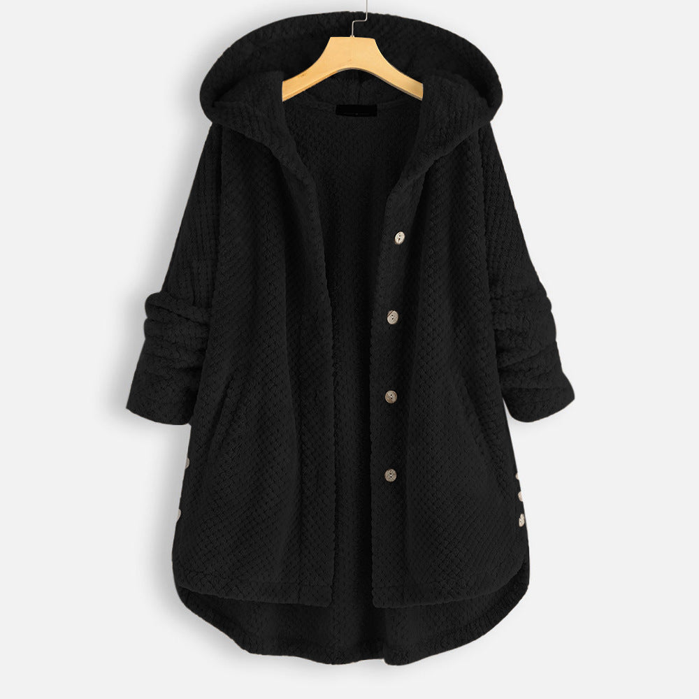 Casual Women Velvet Puls Sizes Hoodies Overcoat-Outerwear-Black-S-Free Shipping at meselling99