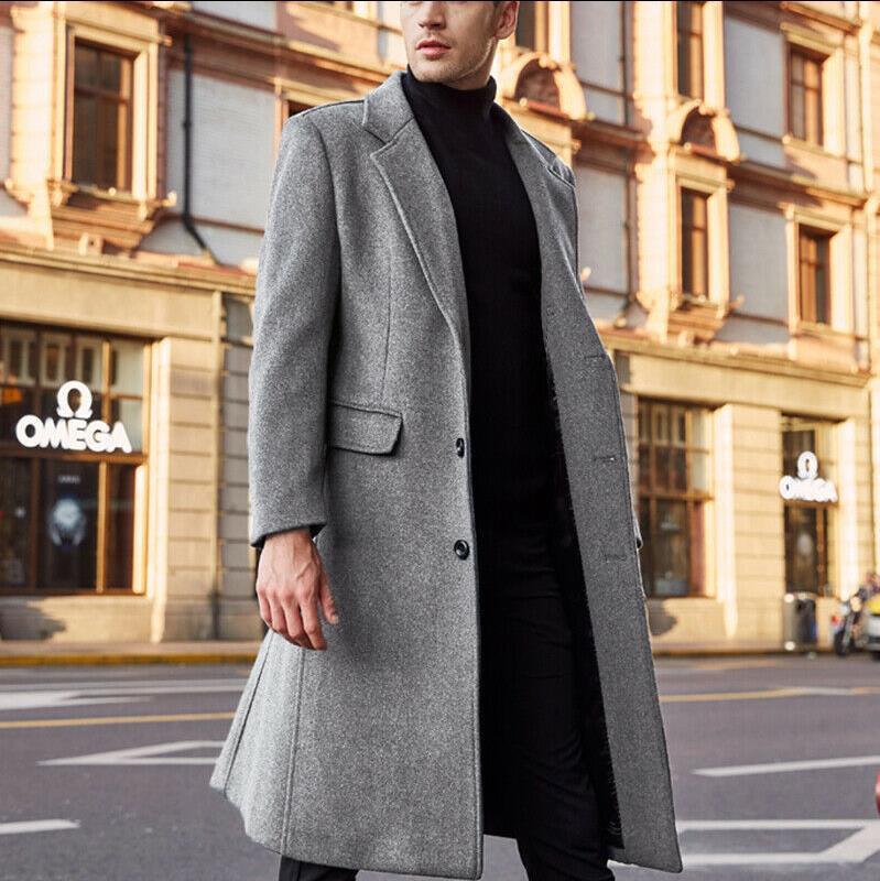 Men's Long Overcoat for Winter-Men Overcoat-Gray-S-Free Shipping at meselling99