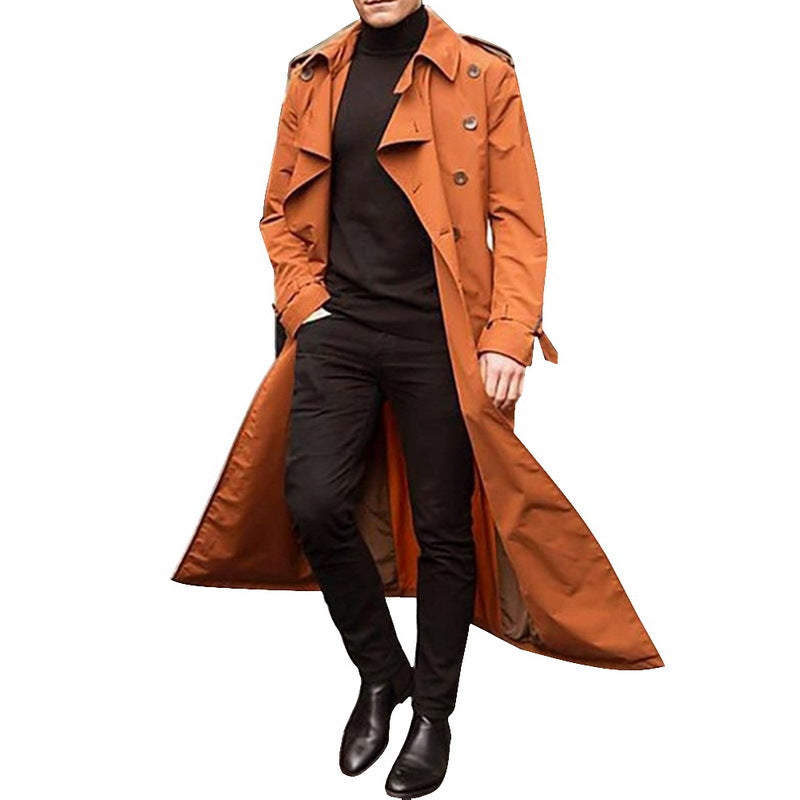 Casual Long Wind Break Coats for Men-Outerwear-Orange-S-Free Shipping at meselling99