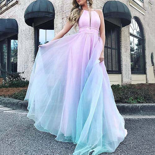 Summer Sexy Deep V Neck Party Long Dresses-Maxi Dresses-The same as picture-S-Free Shipping at meselling99