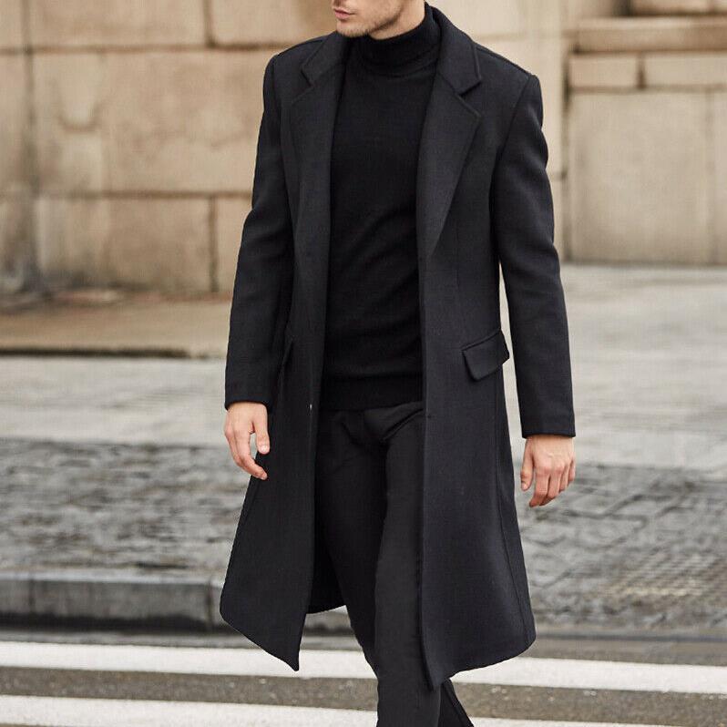 Men's Long Overcoat for Winter-Men Overcoat-Black-S-Free Shipping at meselling99