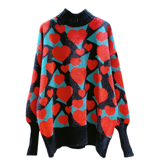 Women High Neck Sweetheart Coat Knitted Sweaters-Shirts & Tops-Free Shipping at meselling99