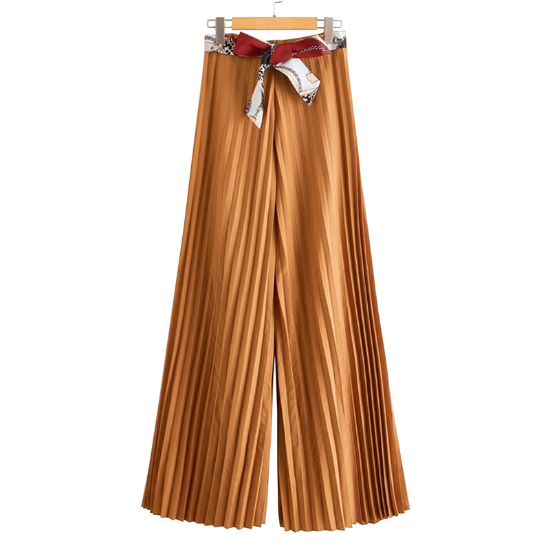 High Waist Bowknot Pleated Women Pants--Free Shipping at meselling99