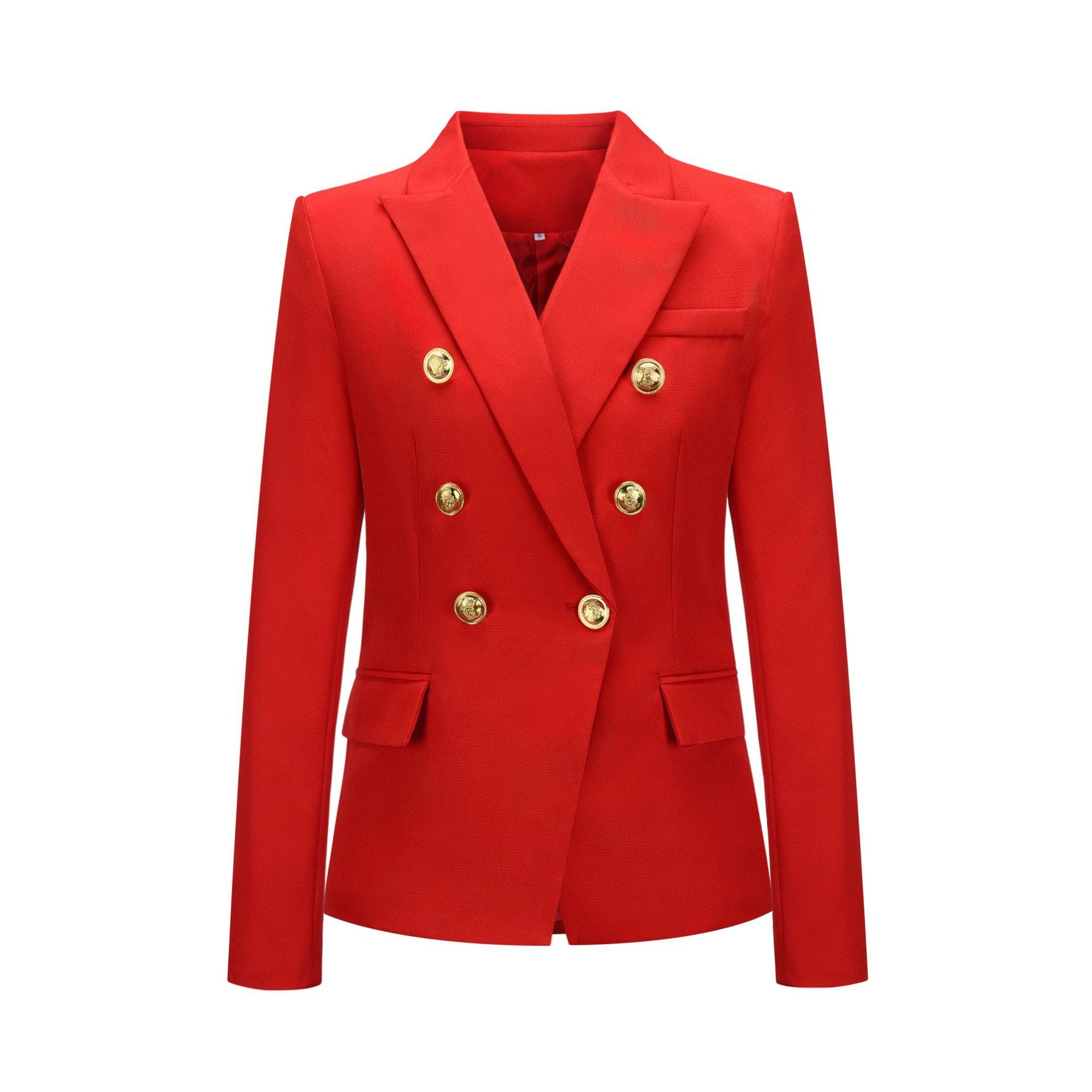 Women Fashion Short Fall Double-breasted Suit-Women Blazers-Red-S-Free Shipping at meselling99