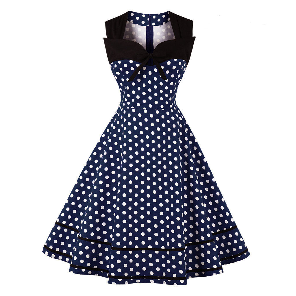 Women Square Neckline Sleeveless Plus Sizes Vintage Dresses-Vintage Dresses-Free Shipping at meselling99