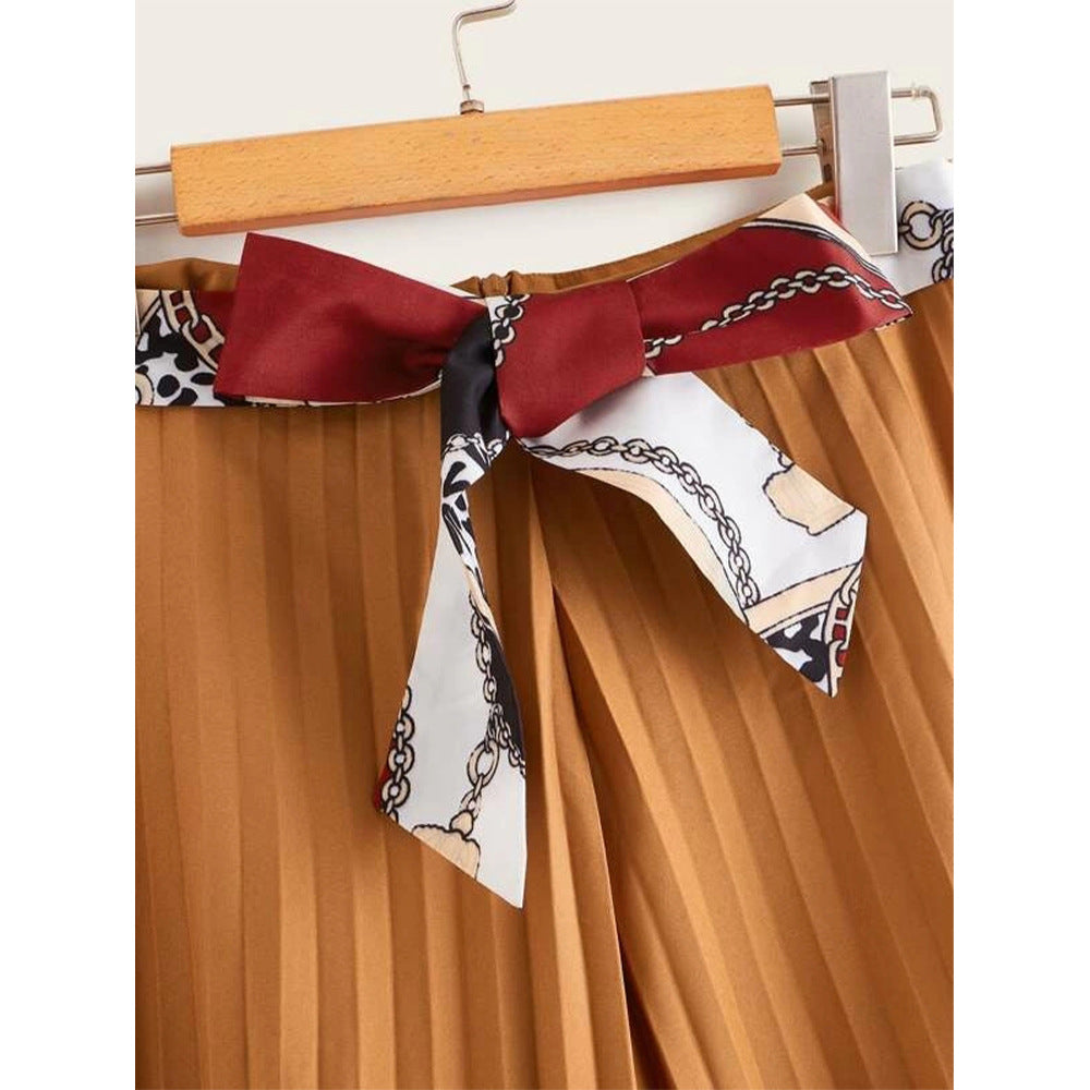 High Waist Bowknot Pleated Women Pants--Free Shipping at meselling99