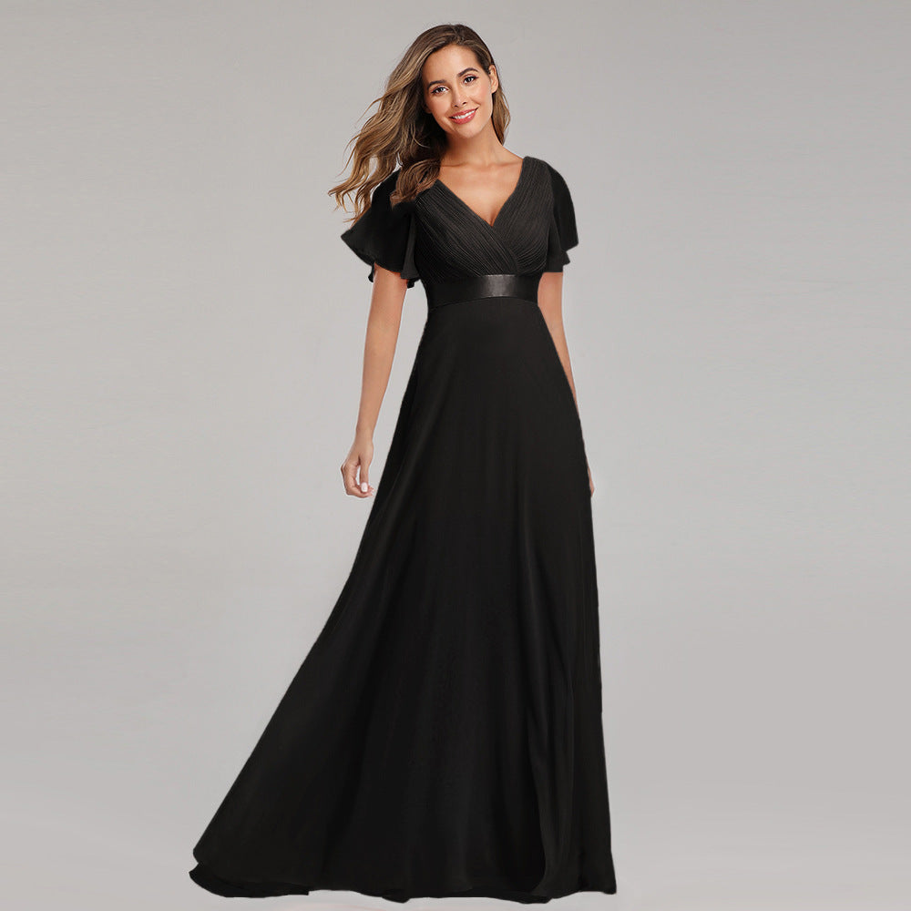 Elegant Chiffon Plus Sizes Bridesmaid Dresses-Dresses-Black-S-Free Shipping at meselling99