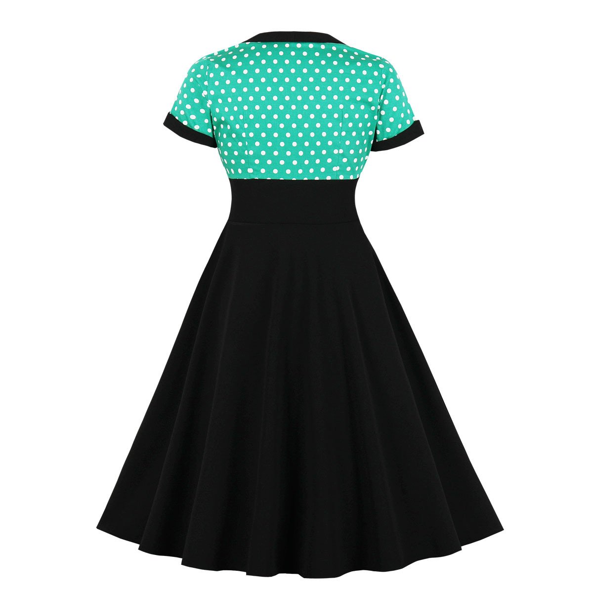 Women Square Neckline Dot Print Plus Size Retro Dresses-Vintage Dresses-Free Shipping at meselling99