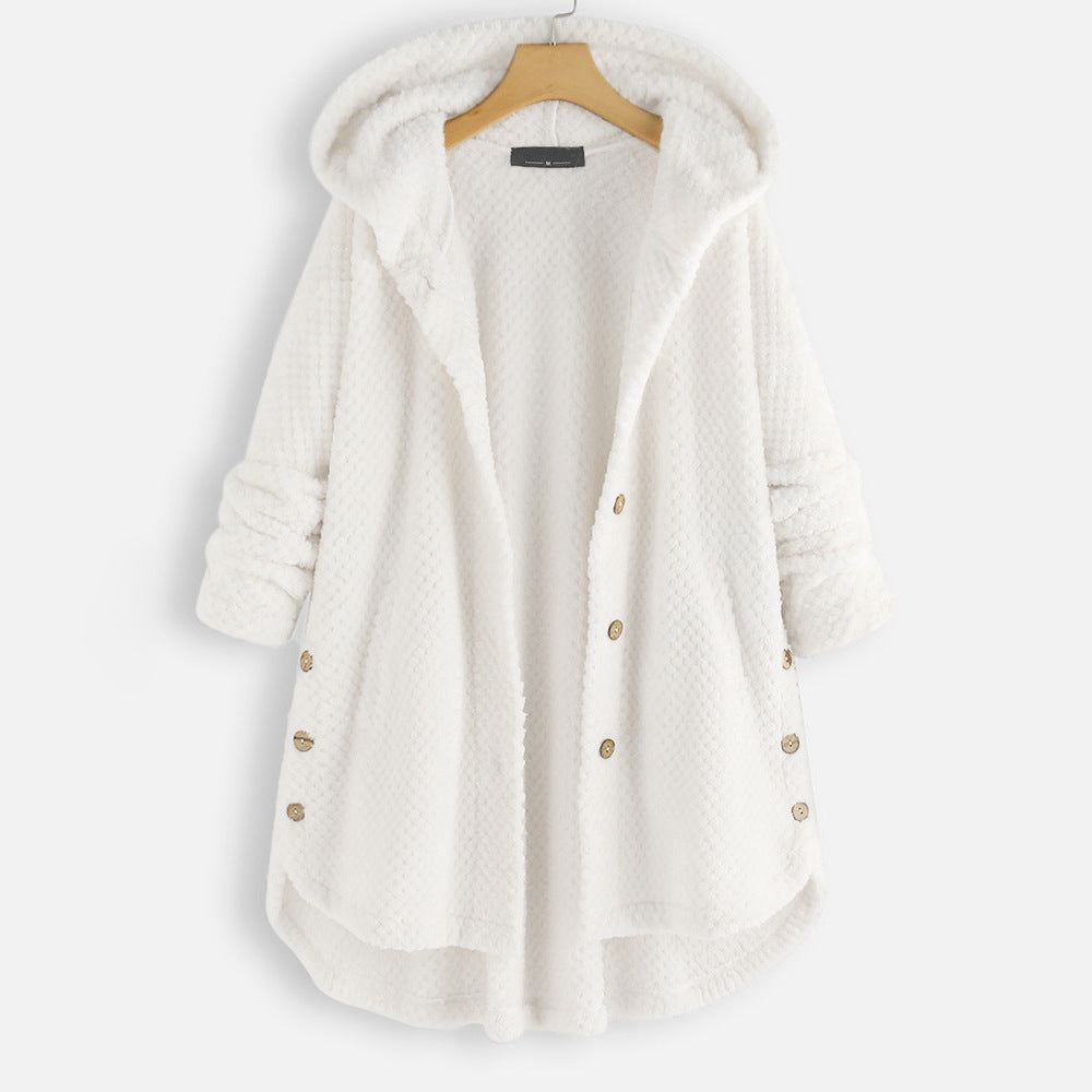 Casual Women Velvet Puls Sizes Hoodies Overcoat-Outerwear-White-S-Free Shipping at meselling99