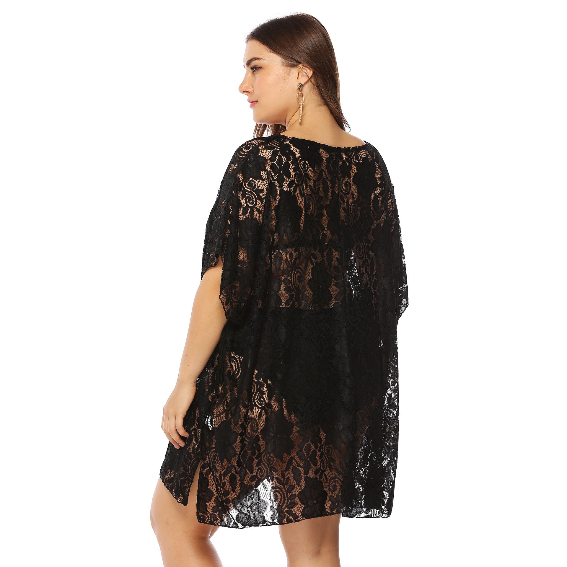 Sexy Lace See Through Plus Sizes Summer Beach Cover Ups-Swimwear-Free Shipping at meselling99
