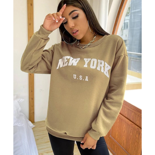 Leisure Women Letter Print Fall Hoodies-Shirts & Tops-Free Shipping at meselling99